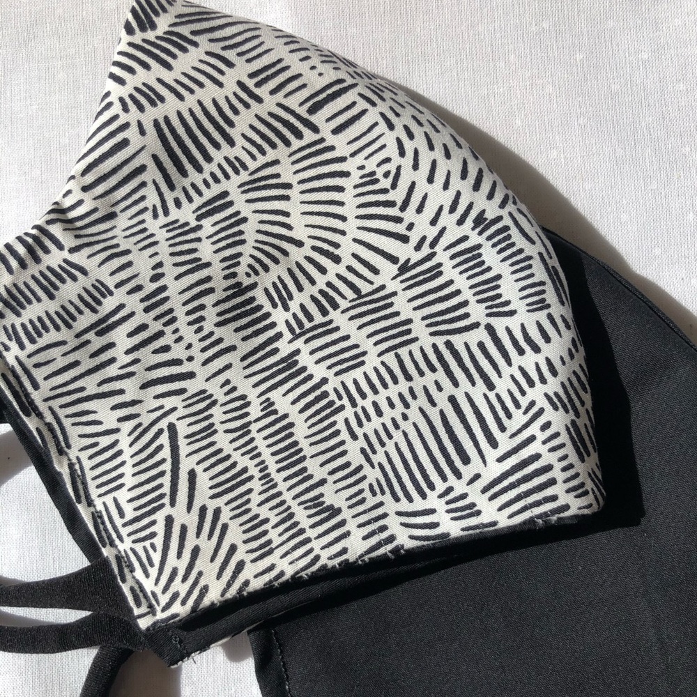 Adult Face Mask 😷 black and white print